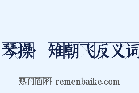 琴操·雉朝飞反义词是什么意思的图片